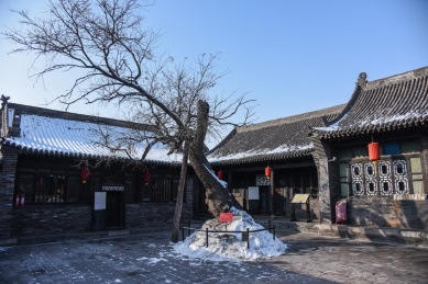 山西省平遥县衙署冬日古建筑风光