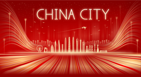 庆祝祖国赞歌歌颂中国地标建筑城市矢量插画