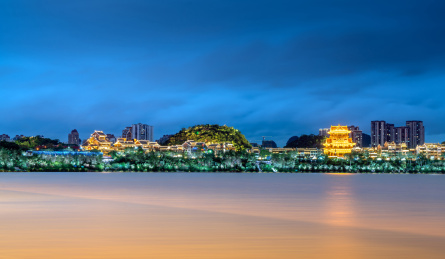 广西柳州柳江两岸夜景