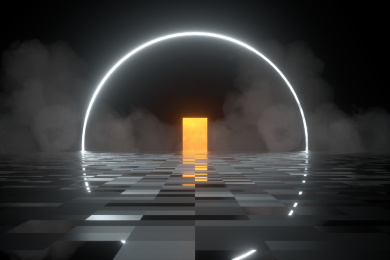 3D渲染的具有未来感的科幻场景