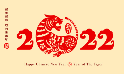 虎年2022图标传统剪纸风格设计