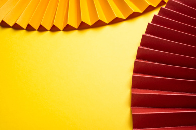 时尚纸扇炫彩海报背景    