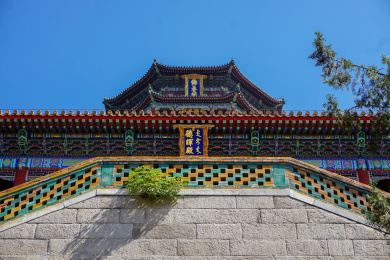 中国北京古建筑颐和园佛香阁八角塔