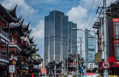 上海市豫园古建园林建筑物