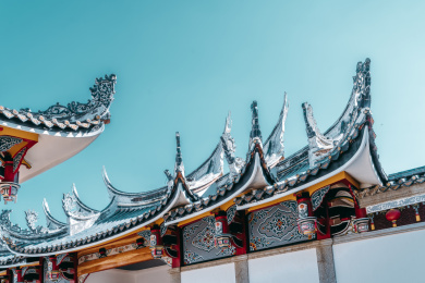 福建传统屋檐雕刻