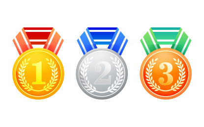 奥运会冠军奖牌矢量图标比赛获奖海报背景