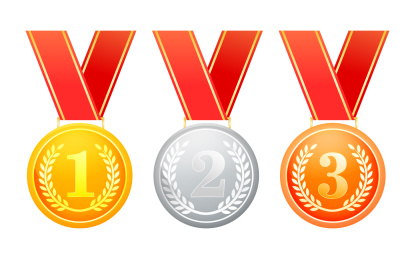 奥运会冠军奖牌矢量图标比赛获奖海报背景