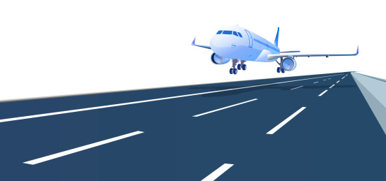 一架飞行中的航天飞机插画