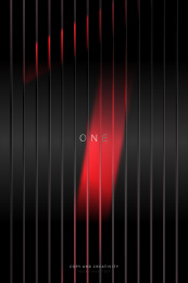 黑色背景红色条纹光影质感数字1创意海报