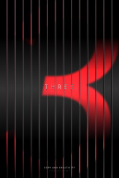 黑色背景红色条纹光影质感数字3创意海报