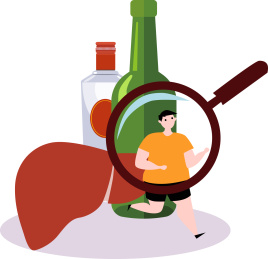 脂肪肝医疗健康概念插画