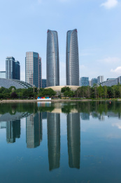 中国四川成都高新区金融城建筑风光