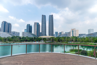 中国四川成都高新区金融城建筑风光