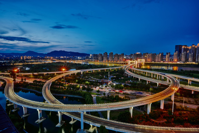 中国福建泉州田安大桥夜景