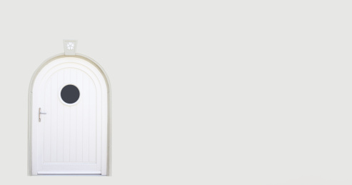 极简绿色欧洲老式窗子黄色墙面背景