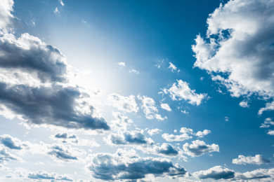 仰拍天空蓝天白云积雨云特写