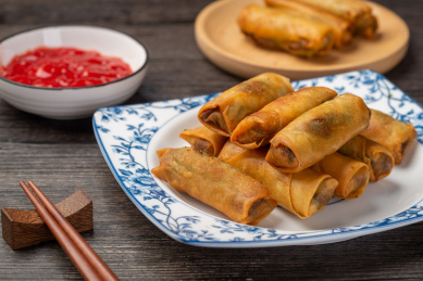 美味的炸春卷  
