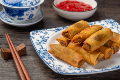 美味的炸春卷  