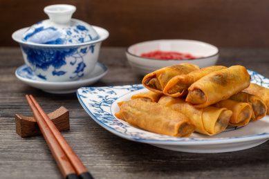 美味的炸春卷  