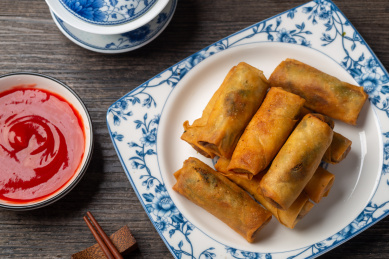 美味的炸春卷  