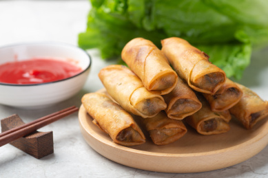 美味的炸春卷  