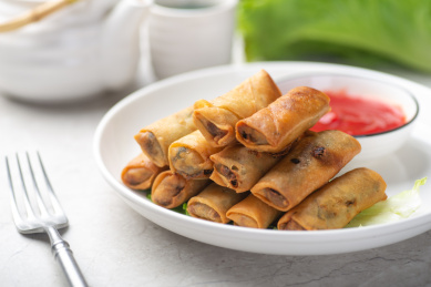 美味的炸春卷  