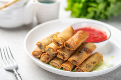 美味的炸春卷  