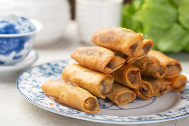美味的炸春卷  