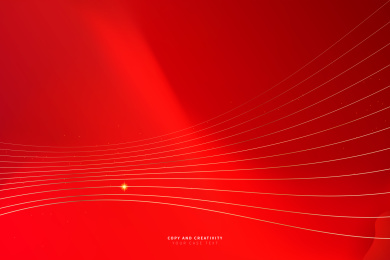 红色质感金色线条抽象风格创意设计背景海报