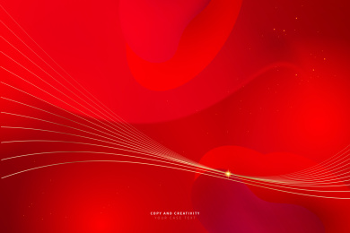 红色质感金色线条抽象风格创意设计背景海报