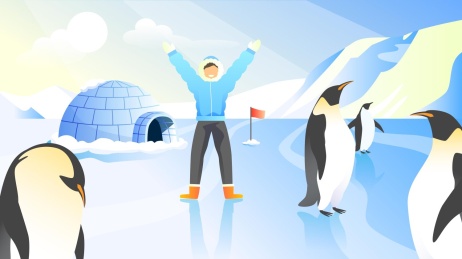 去南极探险与企鹅会面