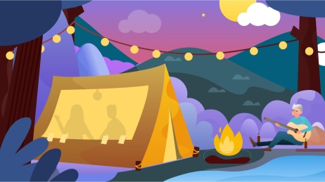 郊外露营多么快乐