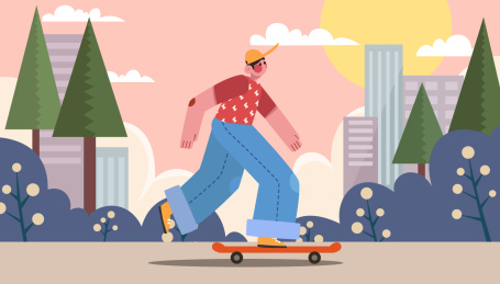 在这光滑的地上滑滑板