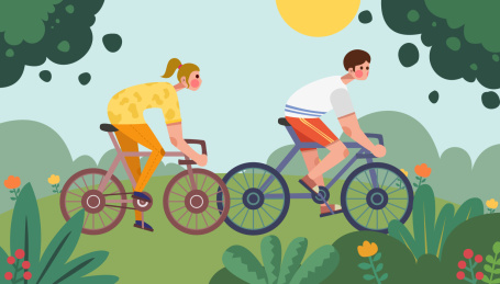 骑车低碳出行保持健康