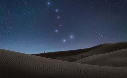 中国腾格里沙漠 北斗七星夜景