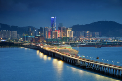 深圳前海城市建筑风光夜景