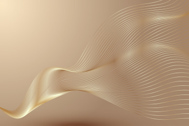 金色的波浪柔顺光滑线条抽象背景