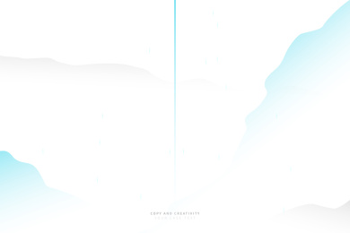 浅蓝色新中式古典山水数字1创意设计海报