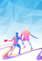 蓝色乒乓球海报