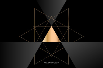 黑色质感金色线条抽象风格创意设计背景海报