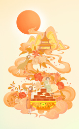古方红糖国风插画