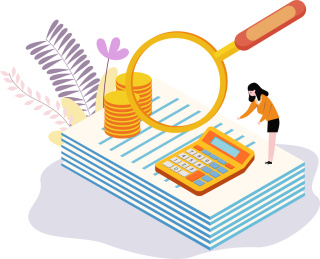 财务税务风险调查金融概念插画