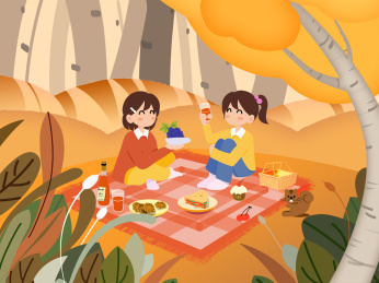 朋友外出秋游聚餐