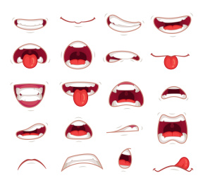 各种有趣的嘴型插图集合