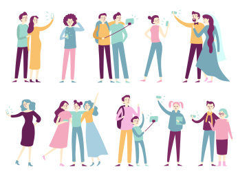 男女日常生活的事物插图集合