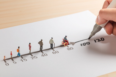 微缩创意衰老过程老龄化平均寿命人群