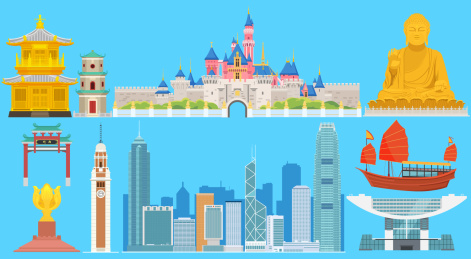 中国香港旅游地标建筑