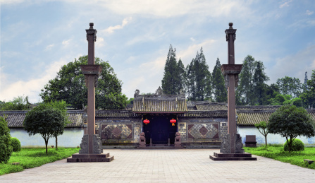 成都温江区古建筑陈家桅杆