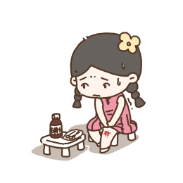 摔倒膝盖破皮受伤流血的小孩子