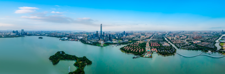 航拍苏州城市建筑全景大画幅